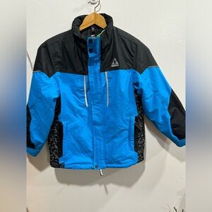 Gerry rainwear, snow, ski jacket, youth 10-12, blue, lined, double zipper.  EUC!